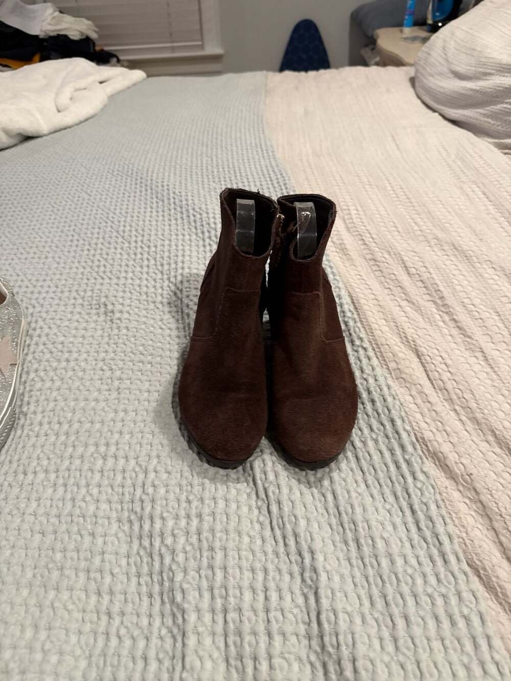 Crocs Leigh Suede Wedge Ankle Booties in Espresso Brown
